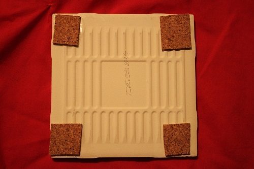 cork glued to the back of coasters