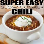 This amazing slow cooker chili is perfect for cool, fall and winter nights.