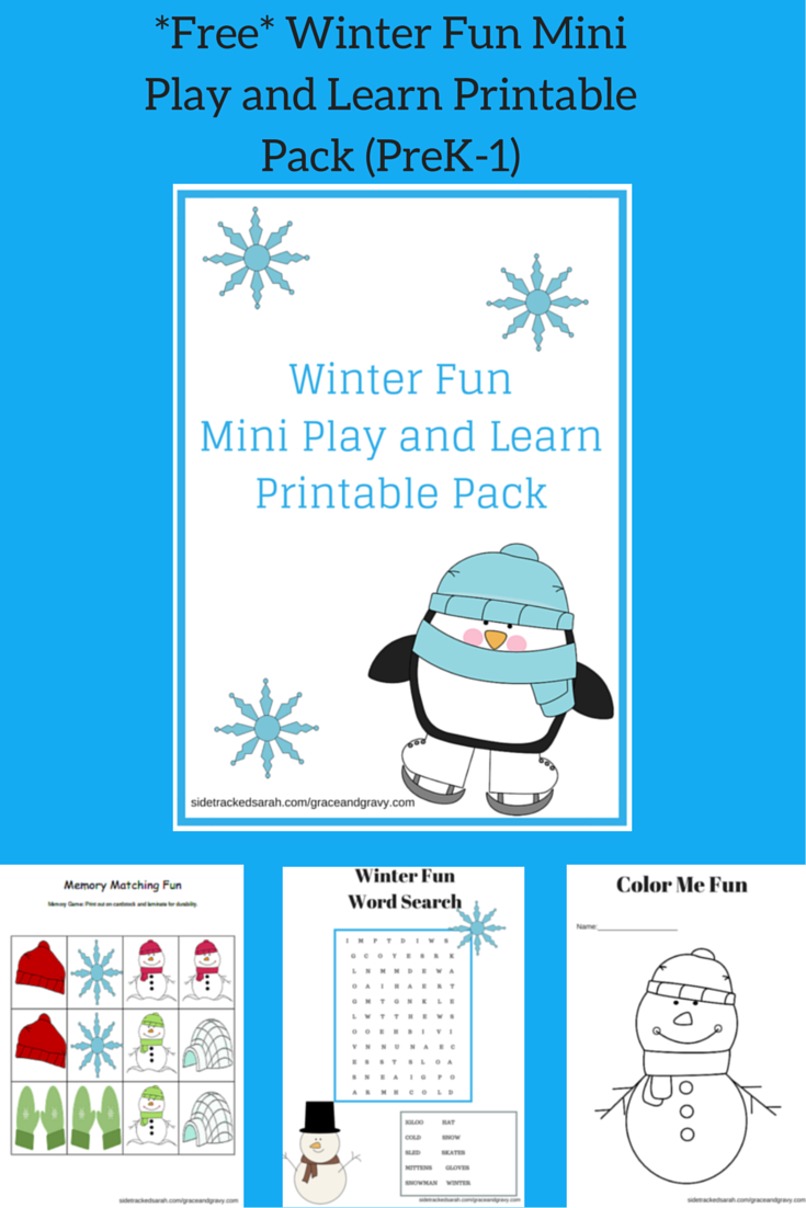 *FREE* Winter Fun Mini Play and Learn Printable Pack | Sidetracked Sarah