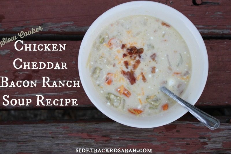 Chicken Cheddar Bacon Ranch Soup in the Slow Cooker