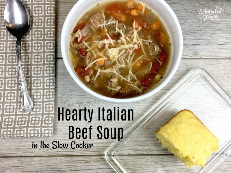 Slow Cooker Italian Beef Soup Recipe Sidetracked Sarah