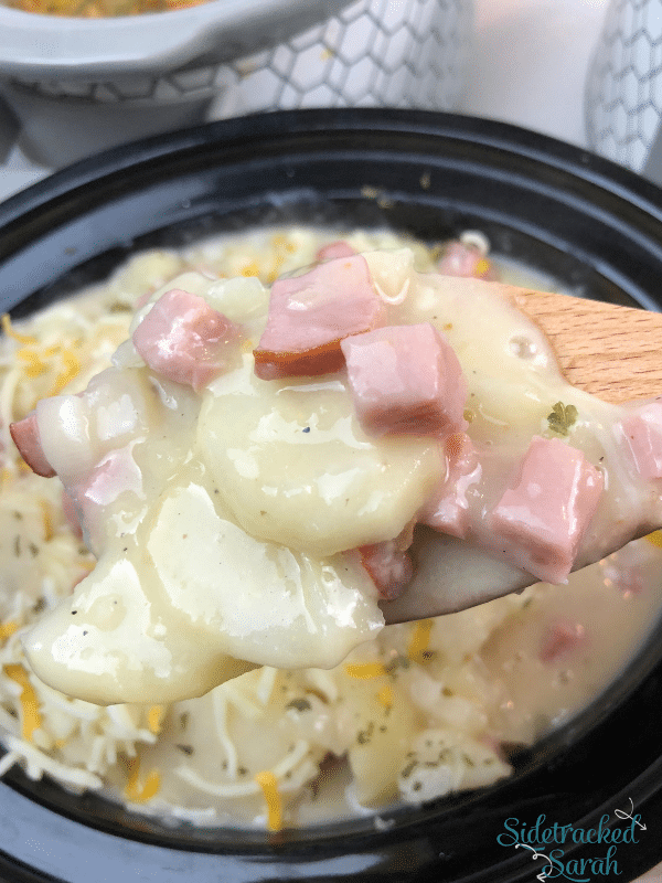 Crock Pot Scalloped Potatoes with Ham | Sidetracked Sarah